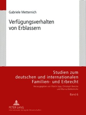 cover image of Verfügungsverhalten von Erblassern